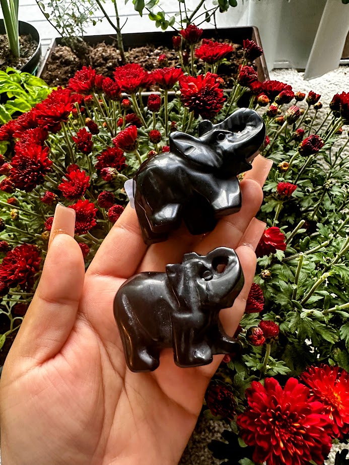 Black Obsidian Elephant