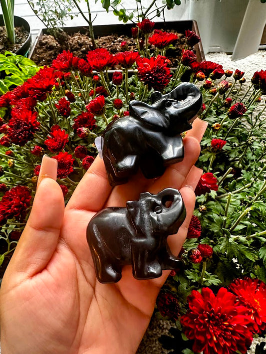 Black Obsidian Elephant