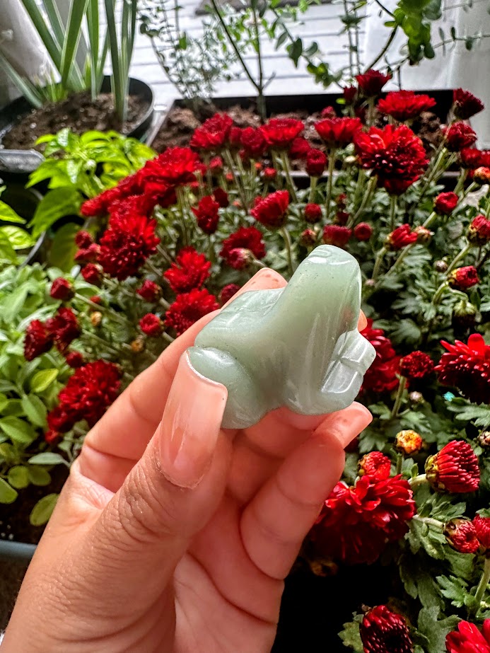 Green Aventurine Frog Animal Carving