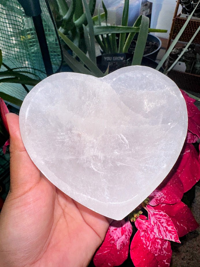 Selenite Heart Shaped Bowl