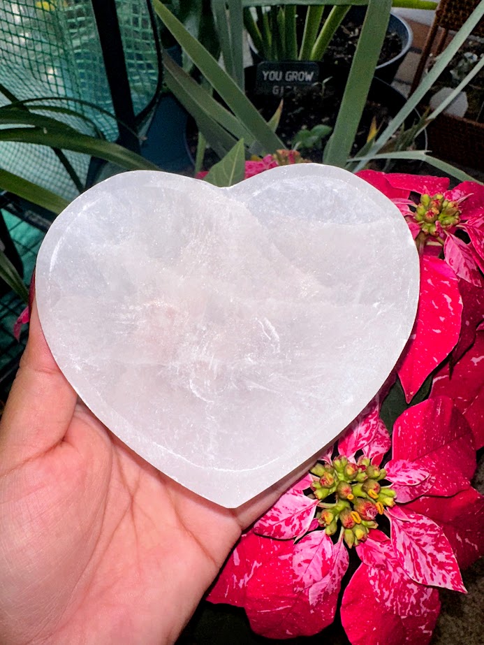 Selenite Heart Shaped Bowl