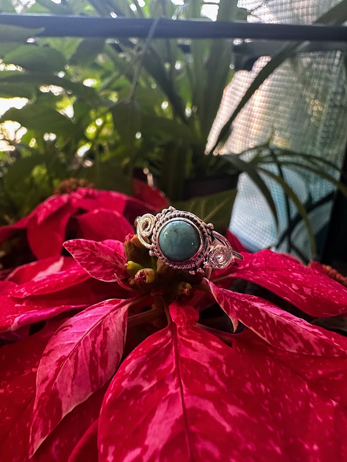 Turquoise Sterling Silver Ring Size 9