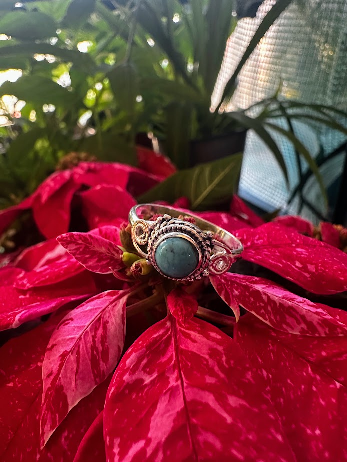 Turquoise Sterling Silver Ring Size 9