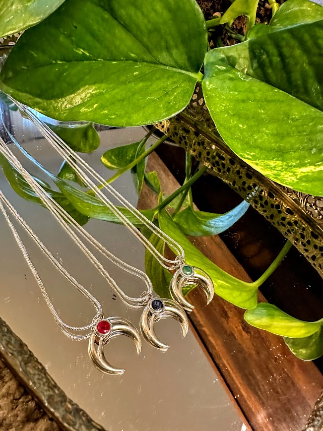 Upside Moon Sterling Silver Earrings