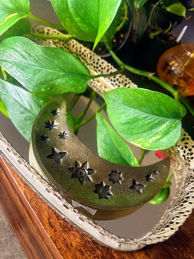 Gold Moon Incense Holder