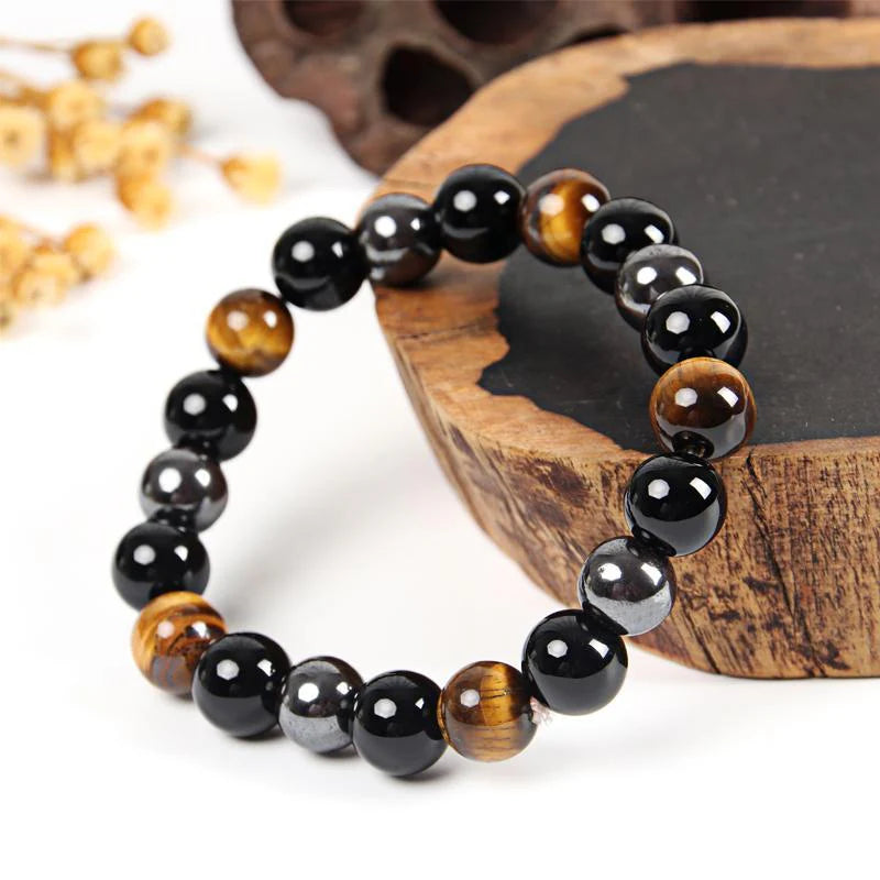Tiger eye, obsidian, Hematite Bracelets 8mm